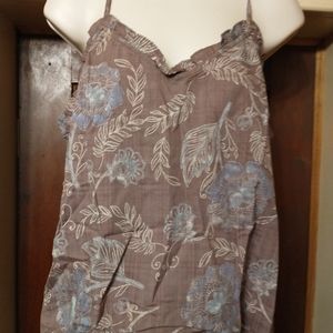 New XL Genna Striped Ruffle V-Neck Camisole